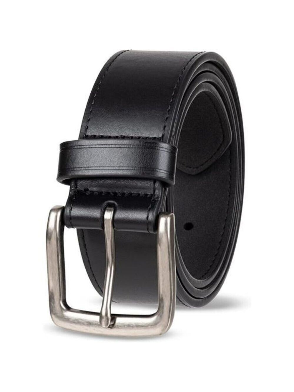 Mens Raw Edge Jeans Belt Faux Leather Classic Buckle Adjustable Waist Sizes